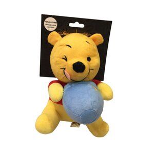 Disney Winnie the Pooh Holding Hunny Pot Plush Dog Toy Squeak Crinkle